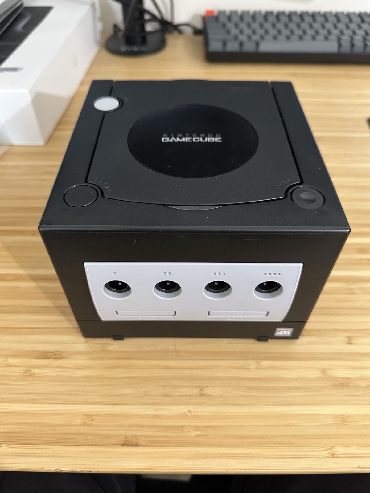 The reassembled console, looking stock from the front