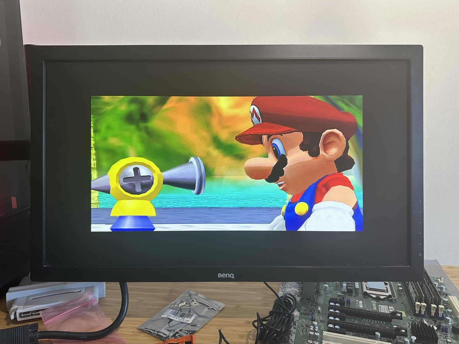 Mario Sunshine running in full colour after the repair