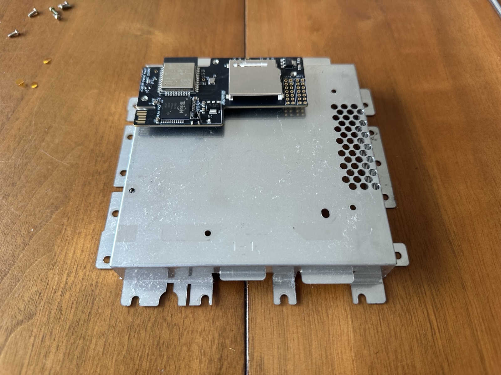 The GC Loader mounted onto the drive-bay bracket