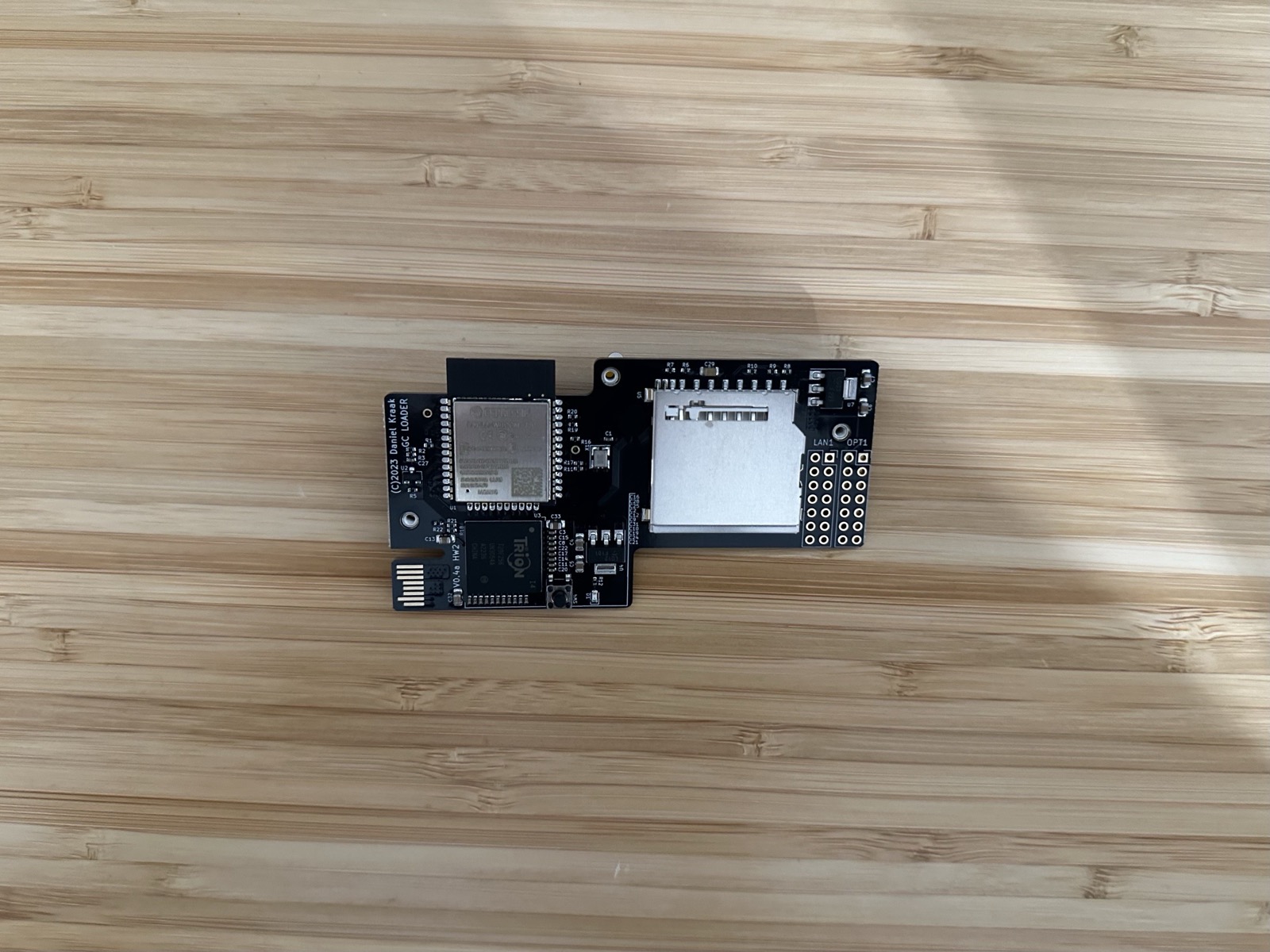 The GC Loader board, unpackaged