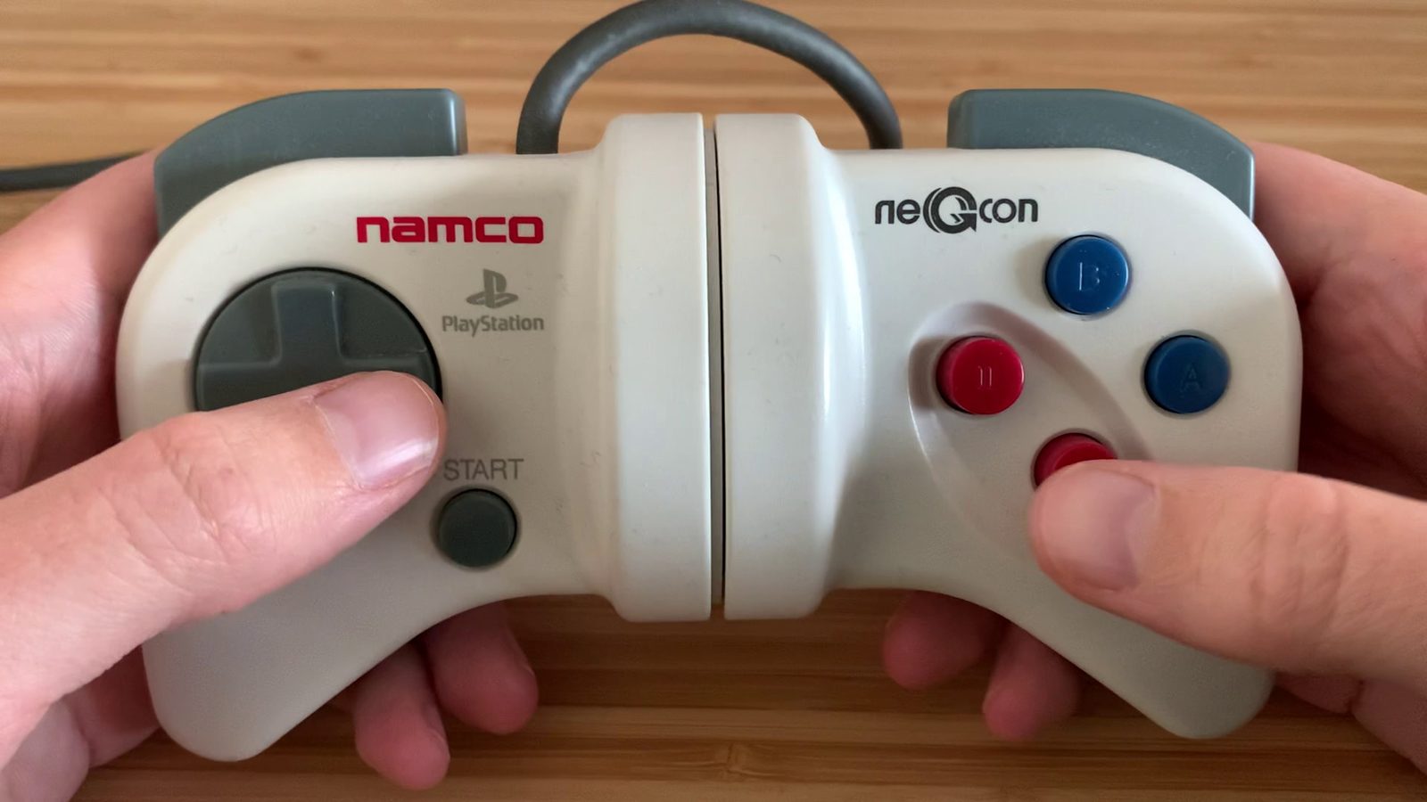 My Namco NeGcon — the split down the middle is the twist joint