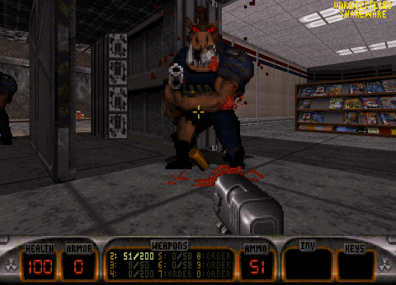 A Pig Cop in a store in Duke Nukem 3D