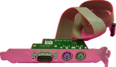 The PS/2 header extension run out to the back of the case
