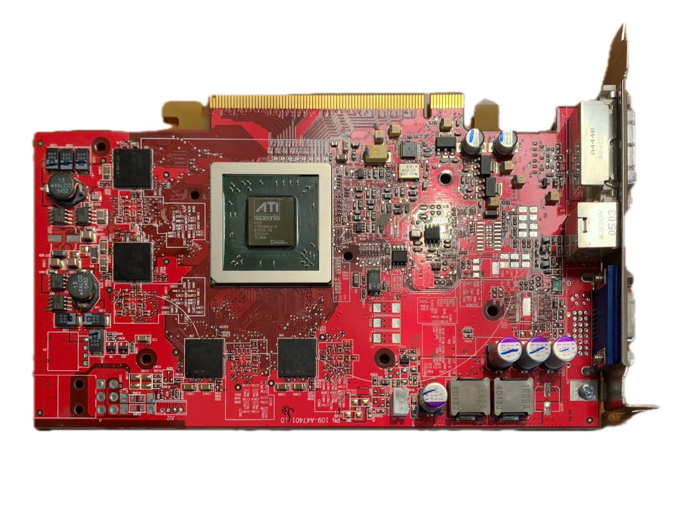 The X800 XL with its cooler removed, showing the R430 GPU