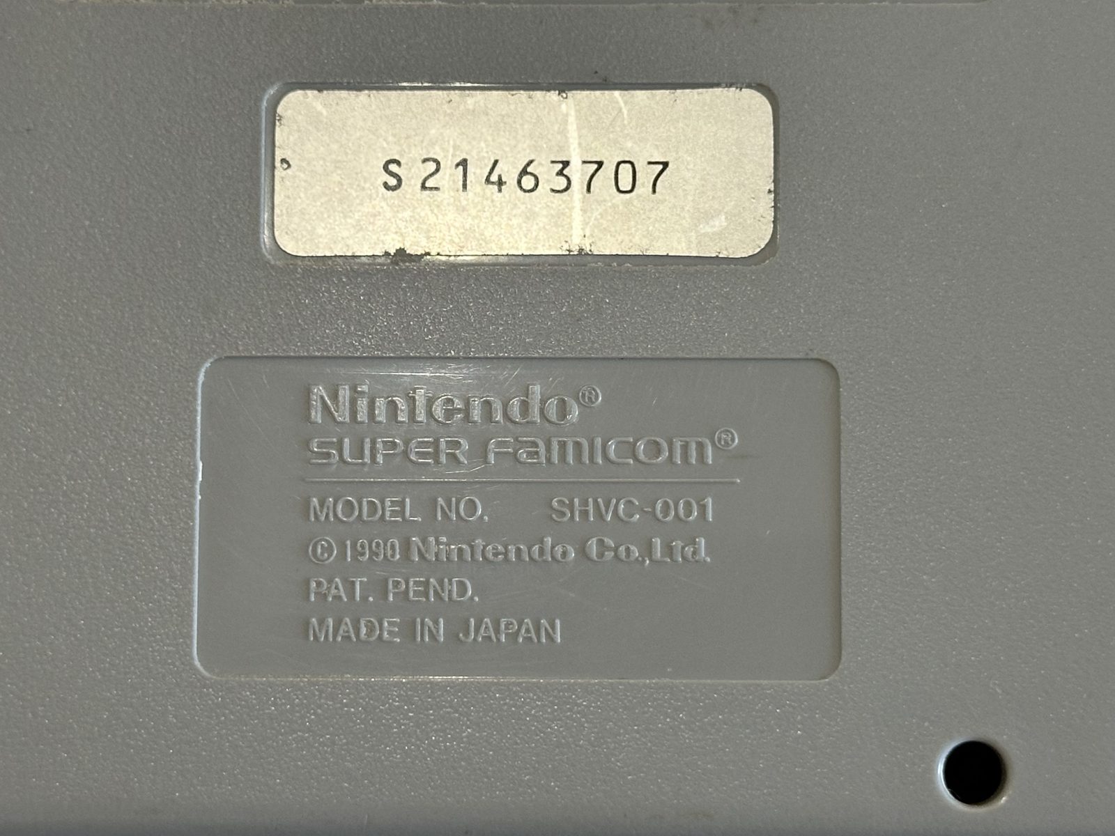 The bottom label reading SUPER FAMICOM SHVC-001
