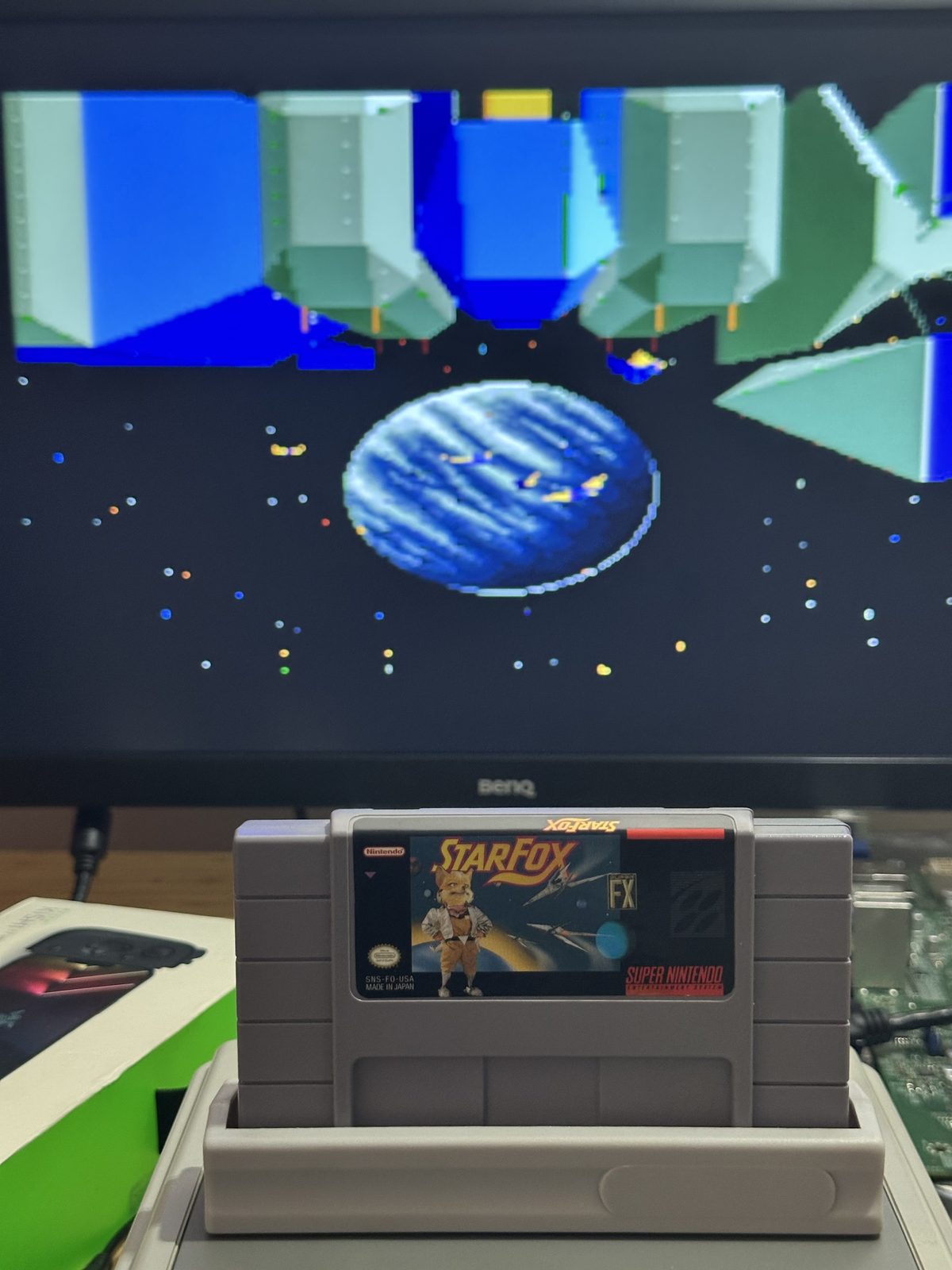 Star Fox running on the BenQ RL2455HM via the RetroTINK dongle