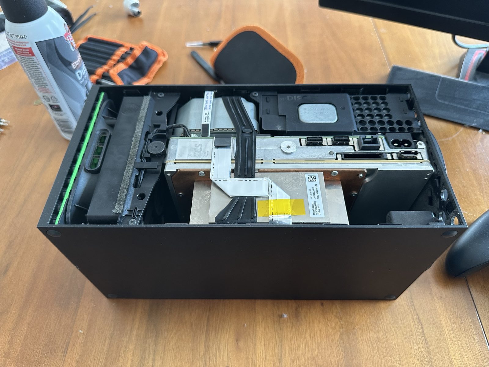 My Xbox Series X opened up, disc drive and heatsink still in place